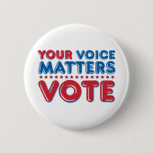 Ihre Stimme ist ABSTIMMUNG von Bedeutung Button (Vorderseite)