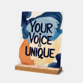 Ihre Stimme ist die einzigartige Option 2 Acrylschild (Winkel)