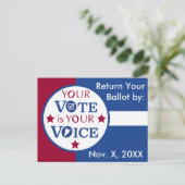 Ihre Stimme ist Ihre E-Mail-Abstimmung in der Erin Postkarte (Stehend Vorderseite)