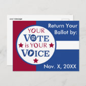 Ihre Stimme ist Ihre E-Mail-Abstimmung in der Erin Postkarte (Vorne/Hinten)