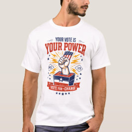 Ihre Stimme ist Ihre Macht Patriotisches Design T-Shirt