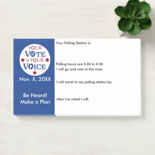 Ihre Stimme ist Ihre Stimme in der Erinnerung "Per Post-it Klebezettel (Büro)