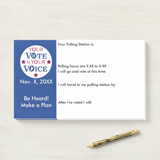 Ihre Stimme ist Ihre Stimme in der Erinnerung "Per Post-it Klebezettel (Auf Schreibtisch)