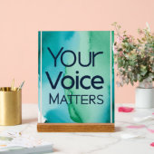 Ihre Stimme ist wichtig Acrylschild (Hochzeit)
