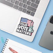 Ihre Stimme ist wichtig für die USA Wahlen 2024 Aufkleber (Laptop mit iPhone)