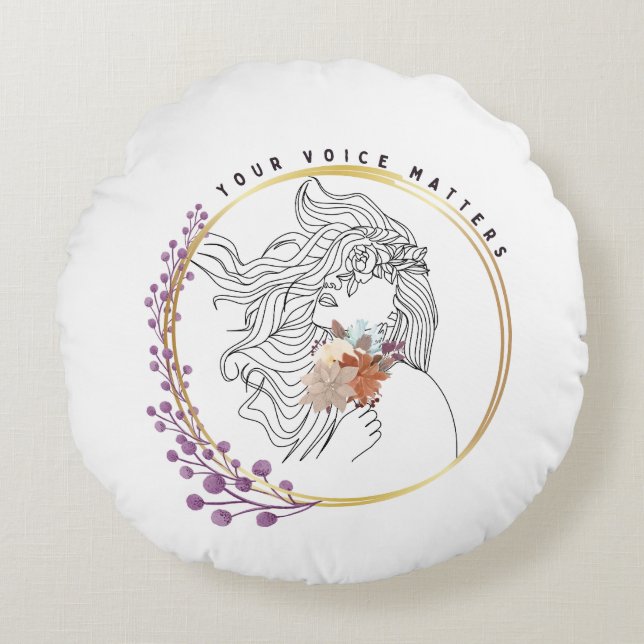 Ihre Stimme ist wichtig Rundes Kissen (Vorderseite)