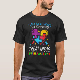 Ihre Stimme Mein Herz Große Nichte Autismus-Bewuss T-Shirt