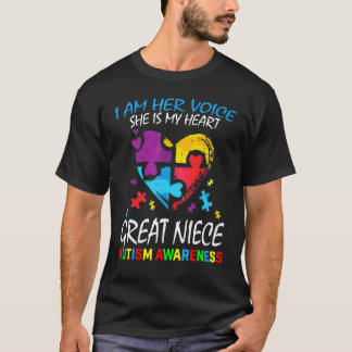 Ihre Stimme Mein Herz Große Nichte Autismus-Bewuss T-Shirt