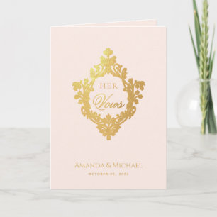 Ihre Stimme Rosa Vintage Wappen Imitate Gold Foil  Karte