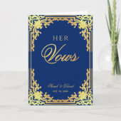 Ihre Stimme Royal Blue Vintag Imitats Gold Foil Ho Karte (Vorderseite)