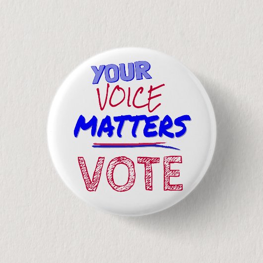 Ihre Stimme zählt - Abstimmung Button (Vorderseite)