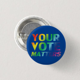 "Ihre Stimme zählt" blauer Stolz lgbtq Button Butt