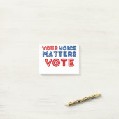 Ihre Stimme zählt die Demokratie Post-it Klebezettel (Auf Schreibtisch)