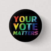 "Ihre Stimme zählt" Druckfarben-Taste Button (Vorderseite)