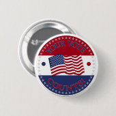 Ihre Stimme zählt mit der Flagge der USA Button (Vorne & Hinten)