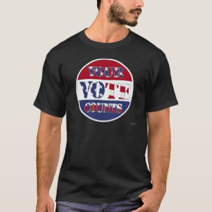IHRE STIMME ZÄHLT! Runde mit US-Flagge T-Shirt