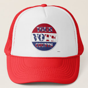 IHRE STIMME ZÄHLT! Runde mit US-Flagge Truckerkappe