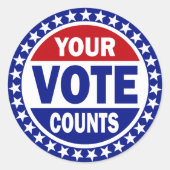 Ihre Stimme zählt Runder Aufkleber (Vorderseite)