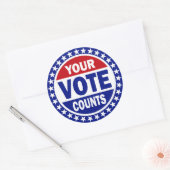 Ihre Stimme zählt Runder Aufkleber (Umschlag)