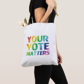 "Ihre Stimme zählt" Stolz clgbtq lgbt Regenbogen Tasche (Von Nahem)