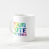 Ihre Stimme zählt - Stolz lgbtq lgbt Regenbogenfar Kaffeetasse (Vorderseite Links)