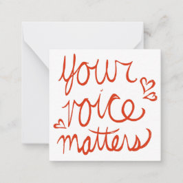 Ihre Stimme zählt Valentine Mitteilungskarte