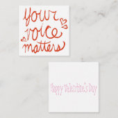 Ihre Stimme zählt Valentine Mitteilungskarte (Vorne/Hinten)