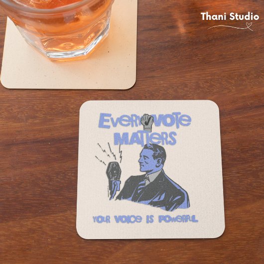 Ihre Stimme zählt Wahlen politisch blau gedruckt Getränkeuntersetzer