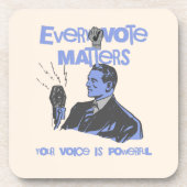 Ihre Stimme zählt Wahlen politisch blau gedruckt Getränkeuntersetzer (Vorderseite)
