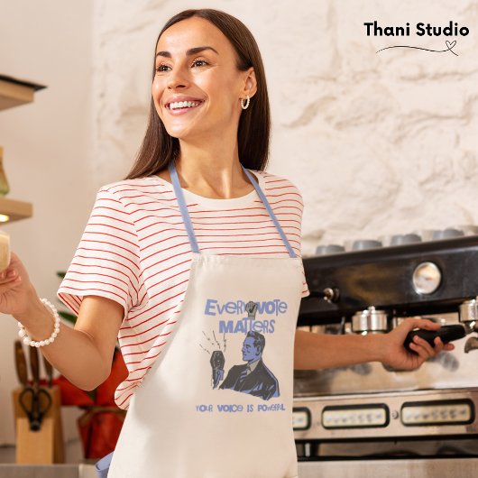 Ihre Stimme zählt Wahlen politisch blau gedruckt Schürze