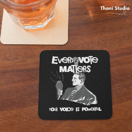 Ihre Stimme zählt Wahlen politisch weiß gedruckt Getränkeuntersetzer