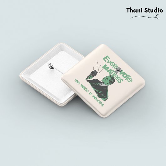 Ihre Stimme zählt Wahlen Politisches Grün gedruckt Button