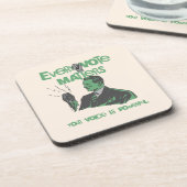 Ihre Stimme zählt Wahlen Politisches Grün gedruckt Getränkeuntersetzer (Linke Seite)