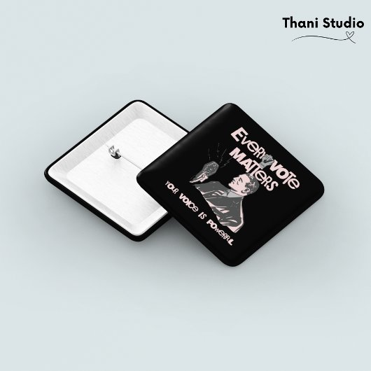 Ihre Stimme zählt Wahlen Politisches Rosa gedruckt Button