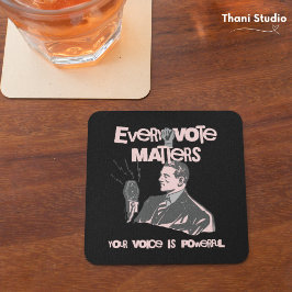 Ihre Stimme zählt Wahlen Politisches Rosa gedruckt Getränkeuntersetzer