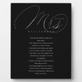 Ihre Stimmen Elegant Mrs. Newlyweds Wedding Vows B Fotoplatte (Vorderseite)