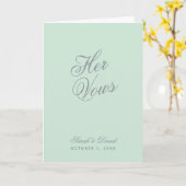 Ihre Stimmen Minze Grünes einfaches Buch Hochzeit Karte (Gelbe Blume)