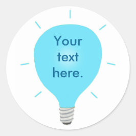 Ihre Text Blue Light Bulb Sticker