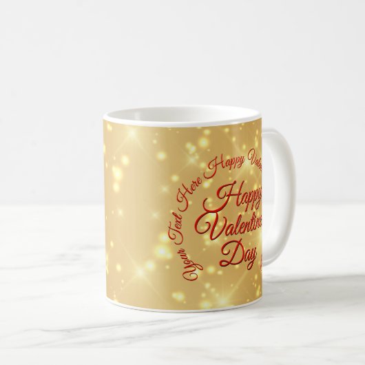 Ihre TEXT Gold Valentinstag-Meldung Kaffeetasse (VorderseiteRechts)
