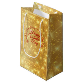 Ihre TEXT Gold Valentinstag-Meldung Kleine Geschenktüte