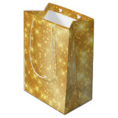 Ihre TEXT Gold Valentinstag-Meldung Mittlere Geschenktüte (Rückseite Schrägansicht)