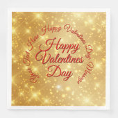 Ihre TEXT Gold Valentinstag-Meldung Serviette (Vorderseite)