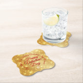 Ihre TEXT Gold Valentinstag-Meldung Untersetzer (Vor Ort)