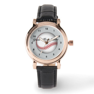 Ihre Text-hier Baseball-Uhr Armbanduhr