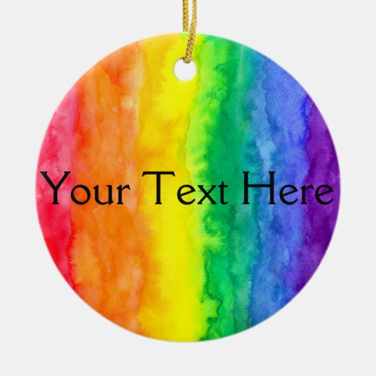 Ihre Text-hier Regenbogen-Wäsche-Kreis-Verzierung Keramikornament (Vorne)