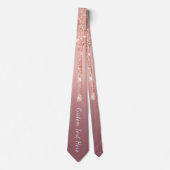 Ihre Text Neck Tie Rose Gold Blush Glitzer Tropfen Krawatte (Vorderseite)