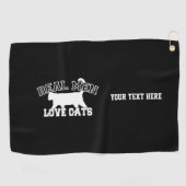 Ihre Text-Real-Men-Liebe katzen Silhouette Golfhandtuch (Horizontal)