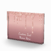 Ihre Text-Rose Gold Blush Glitzer Foto Blockgesche (Rechts)