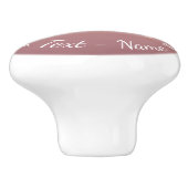 Ihre Text-Rose Gold-Blush-Glitzer Sparkeln-Tropfen Keramikknauf (Seitenansicht)