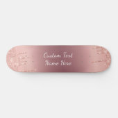 Ihre Text-Rose Gold-Blush-Glitzer Sparkeln-Tropfen Skateboard (Horizontal)